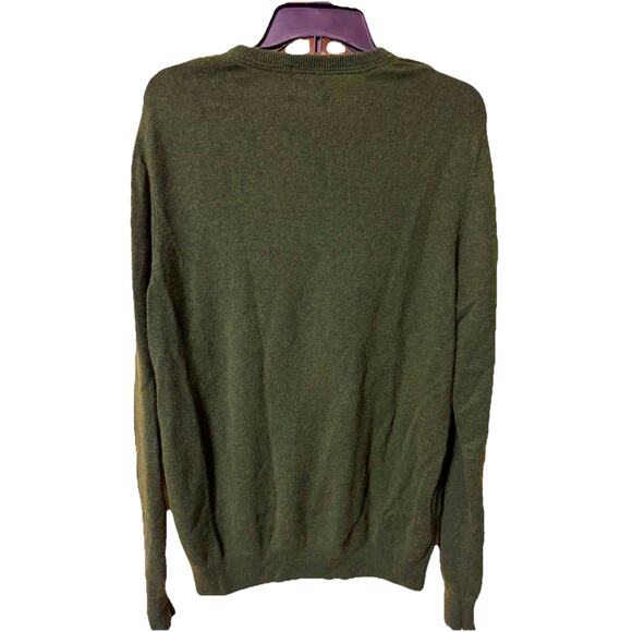 1901 Men's XXL Wool & Cashmere Sweater Pullover Long Sleeves Dark Green - Picture 2 of 7